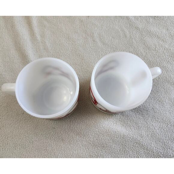 Set 2 Vintage Coffee Mug Ohio State Football Red Lobster Federal Milk Glass OSU - Picture 3 of 8